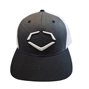 Evo Shield Zig Zag Snapback Baseball Hat Logo Adjustable Flat Bill Black White